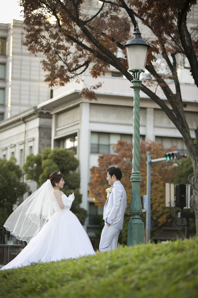 結婚式前撮りレポ♡大阪中之島公園 愛車と愛するプリンセスとチェリ 